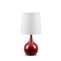 Haz 23.5 in. Niyor Mid-Century Modern Touch On Metal Table Lamp, Powder Burgundy Red HA2629584